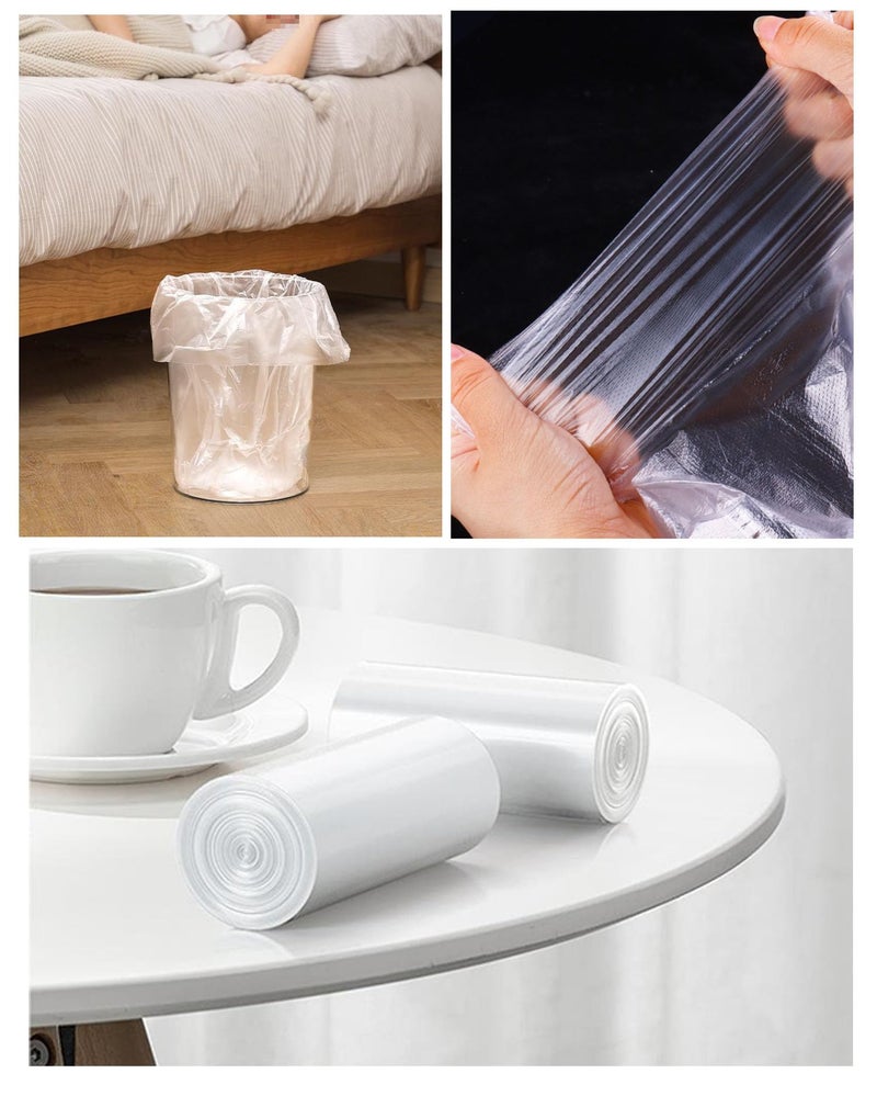 YYaaloa 100 Count Small Trash Bags 4 Gallon Small Clear Garbage Bags Unscented 1.1mil Thick Strong for Bathroom, Office, Kitchen Waste Basket Small Trash Can. 4g/pcs (Clear 100Count) - Image 2